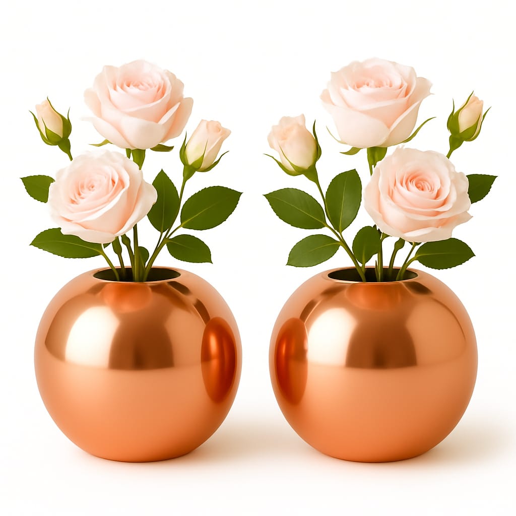 Rose Glow Sphere Metal Pot
