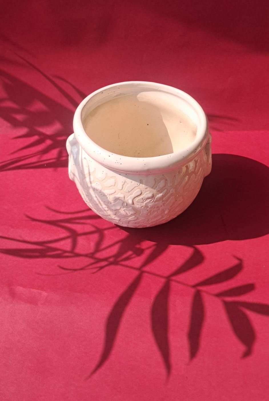  White Ivory Texture Ceramic Planter